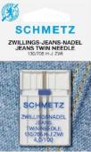 130/705 H-J ZWI NE 4,0 SES Igła podwójna do jeansu SCHMETZ do maszyn domowych rozstaw 4,0 mm 2x100