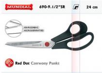 690-9.1/2" SR MUNDIAL RED DOT Nożyce krawieckie hobbystyczno-rzemieślnicze dł.24cm (mikroząbki)